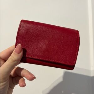 Colorado Leather Red Wallet & Card Holder Unisex
